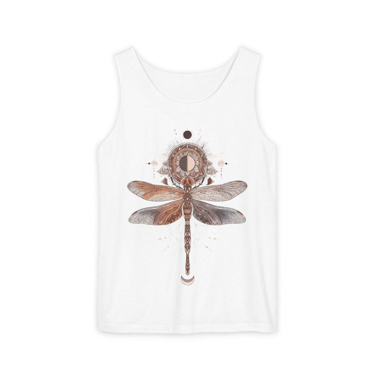 Dragonfly Moon Tank Top — Boho Nature Graphic Tank