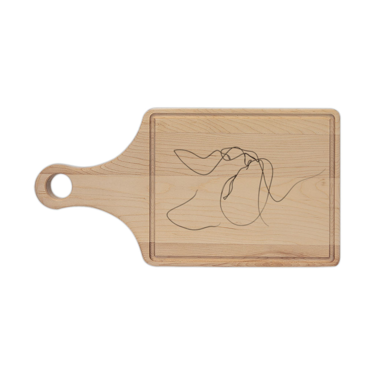 Engraved Abstract Line Art Maple Cutting Board