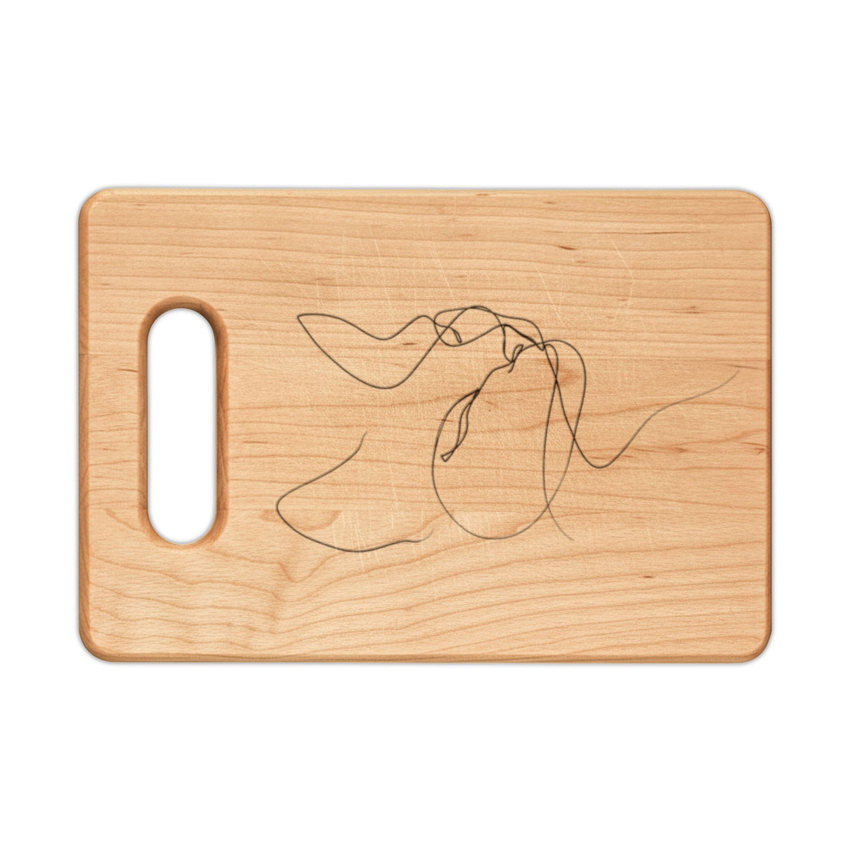 Engraved Abstract Line Art Maple Cutting Board