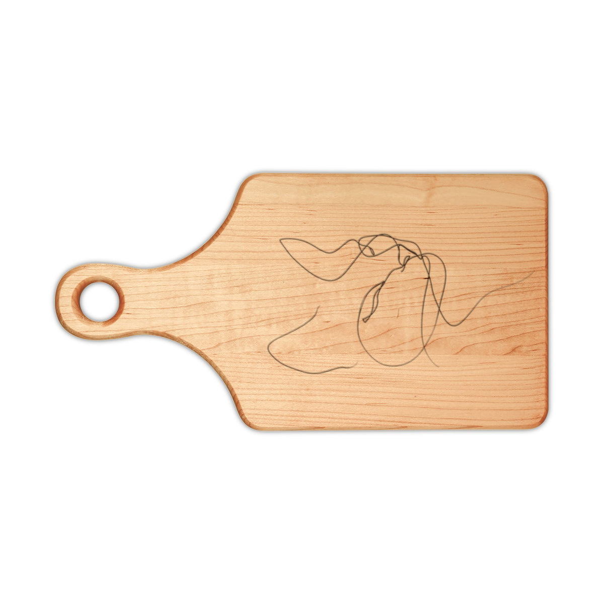Engraved Abstract Line Art Maple Cutting Board