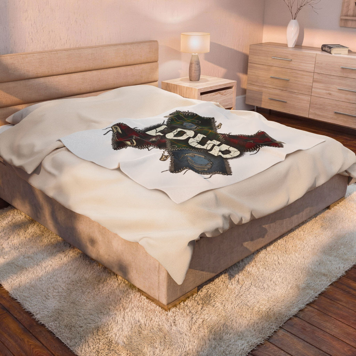 Loud Plaid Patchwork Throw Blanket | Grunge Revival, flannel aesthetic