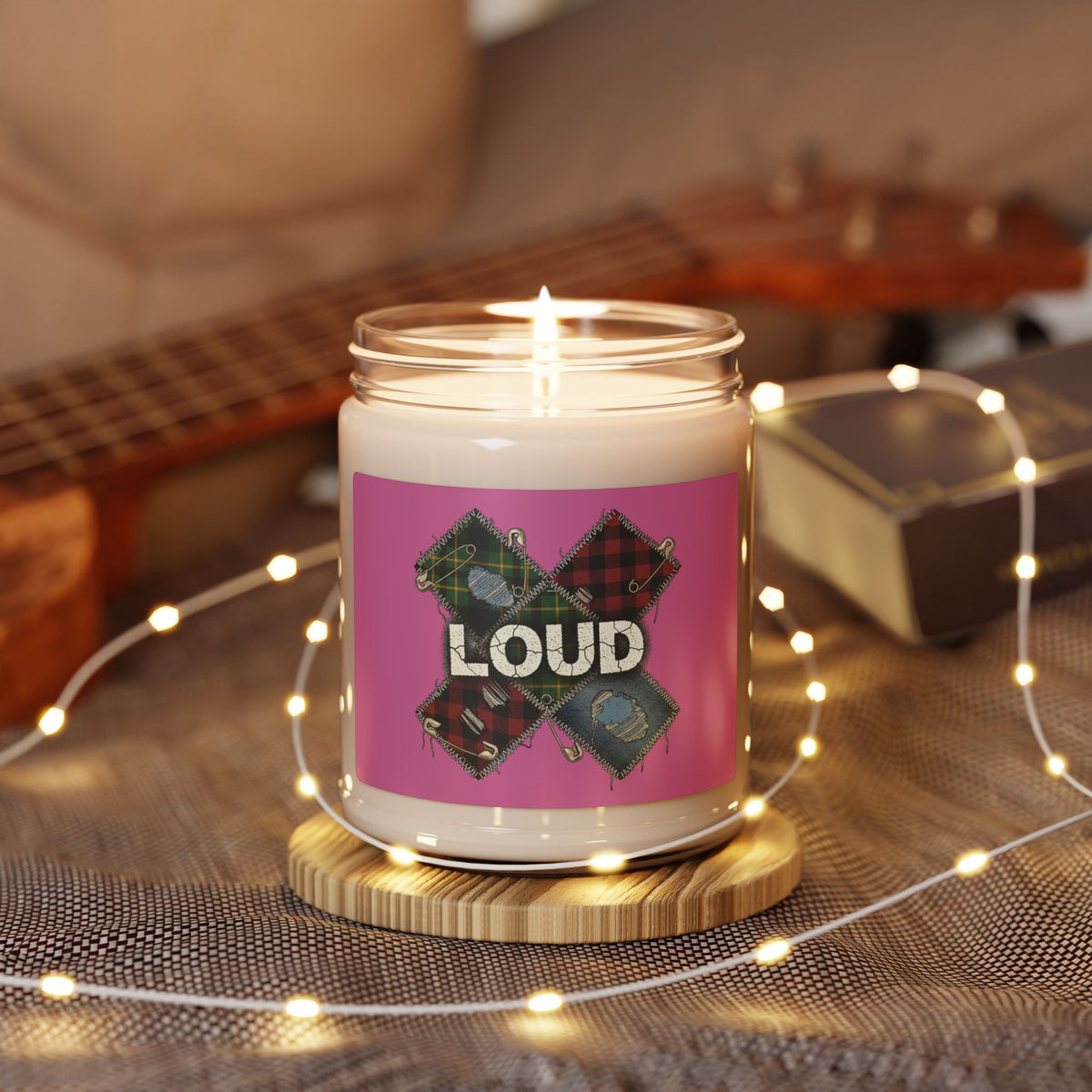 Plaid Patchwork LOUD Candle | Grunge Revival, 90s Flannel Aesthetic