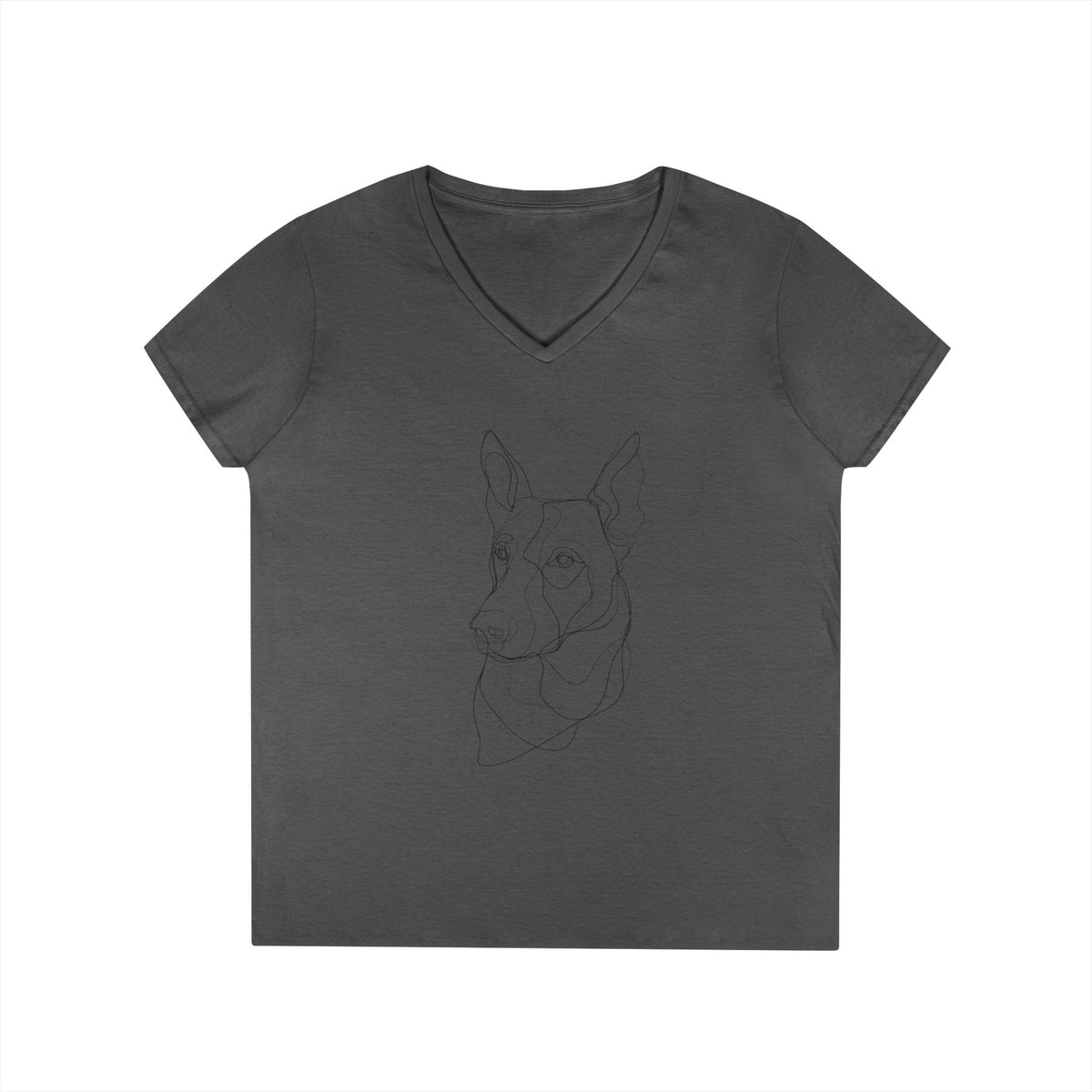 Dog Line Art V-Neck Tee
