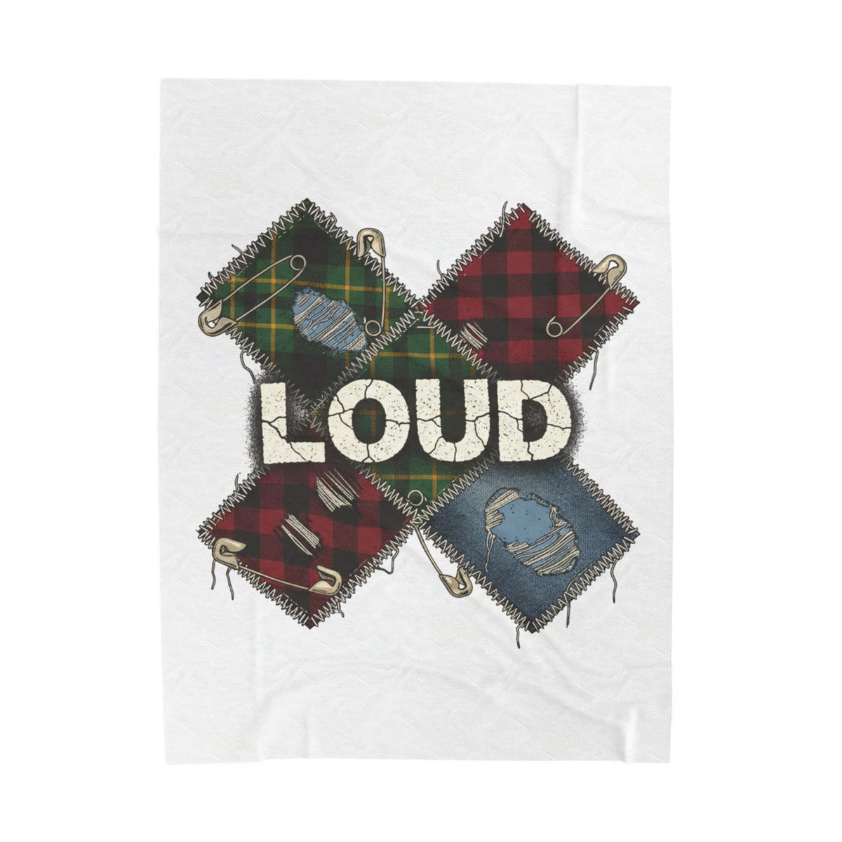 Loud Plaid Patchwork Throw Blanket | Grunge Revival, flannel aesthetic