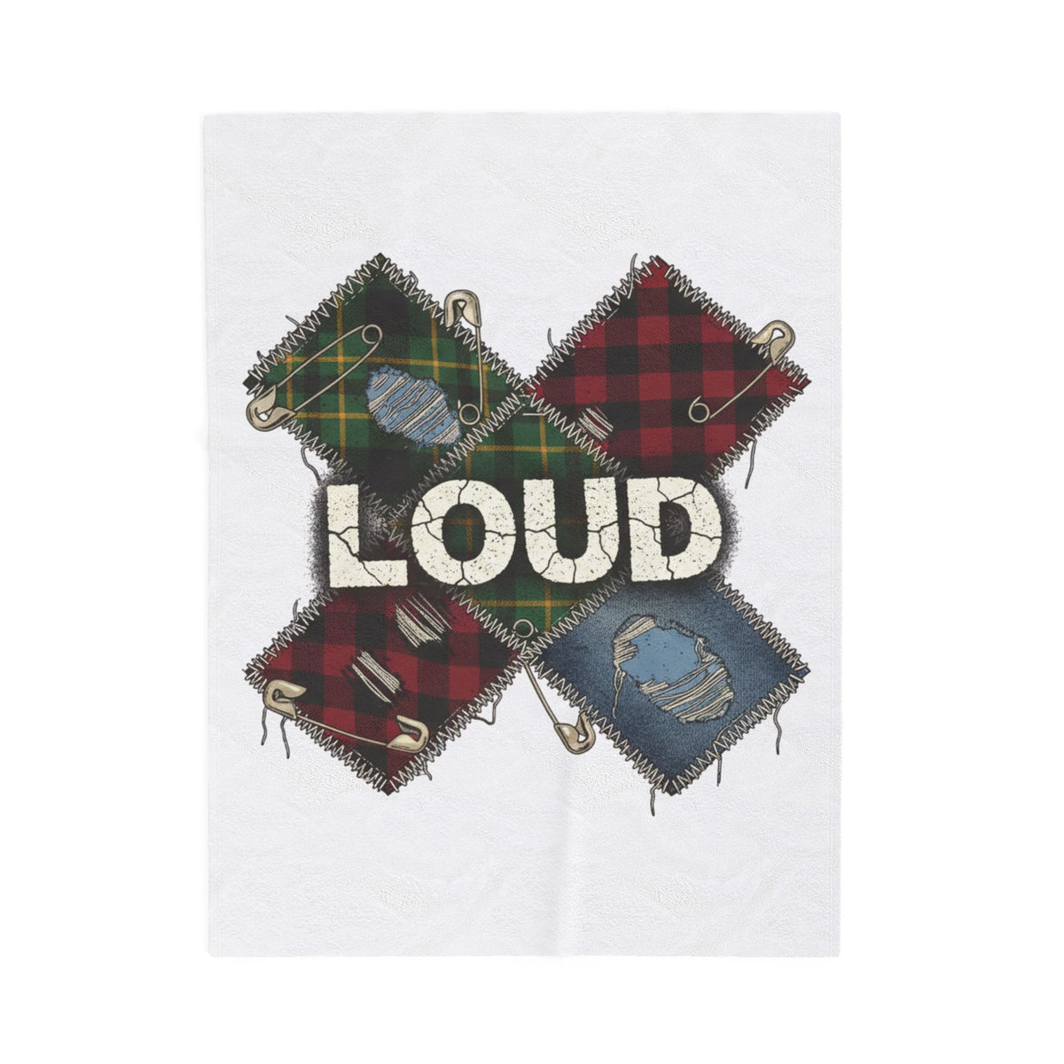 Loud Plaid Patchwork Throw Blanket | Grunge Revival, flannel aesthetic