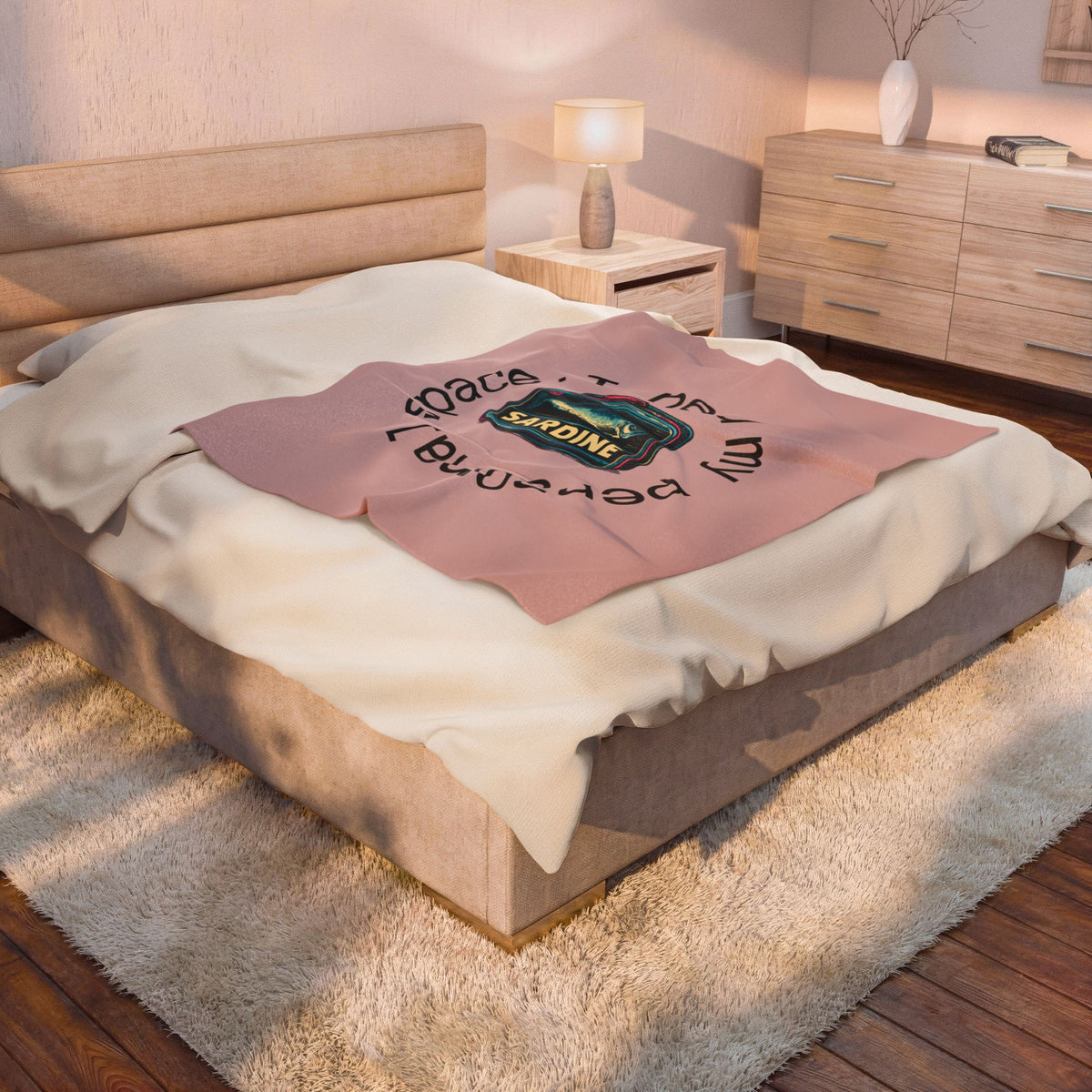 I Need My Personal Space Sardine Plush Blanket — Soft Velveteen Throw for Introverts & Quirky Gifts
