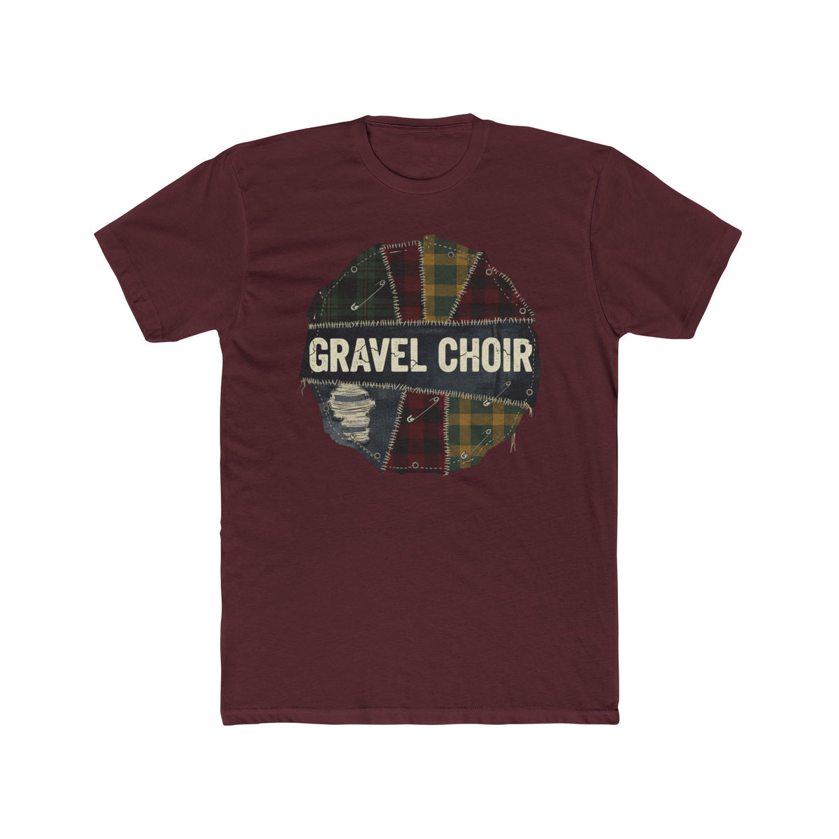 Gravel Choir Vintage Plaid Tee — Retro Music Band Graphic T-Shirt