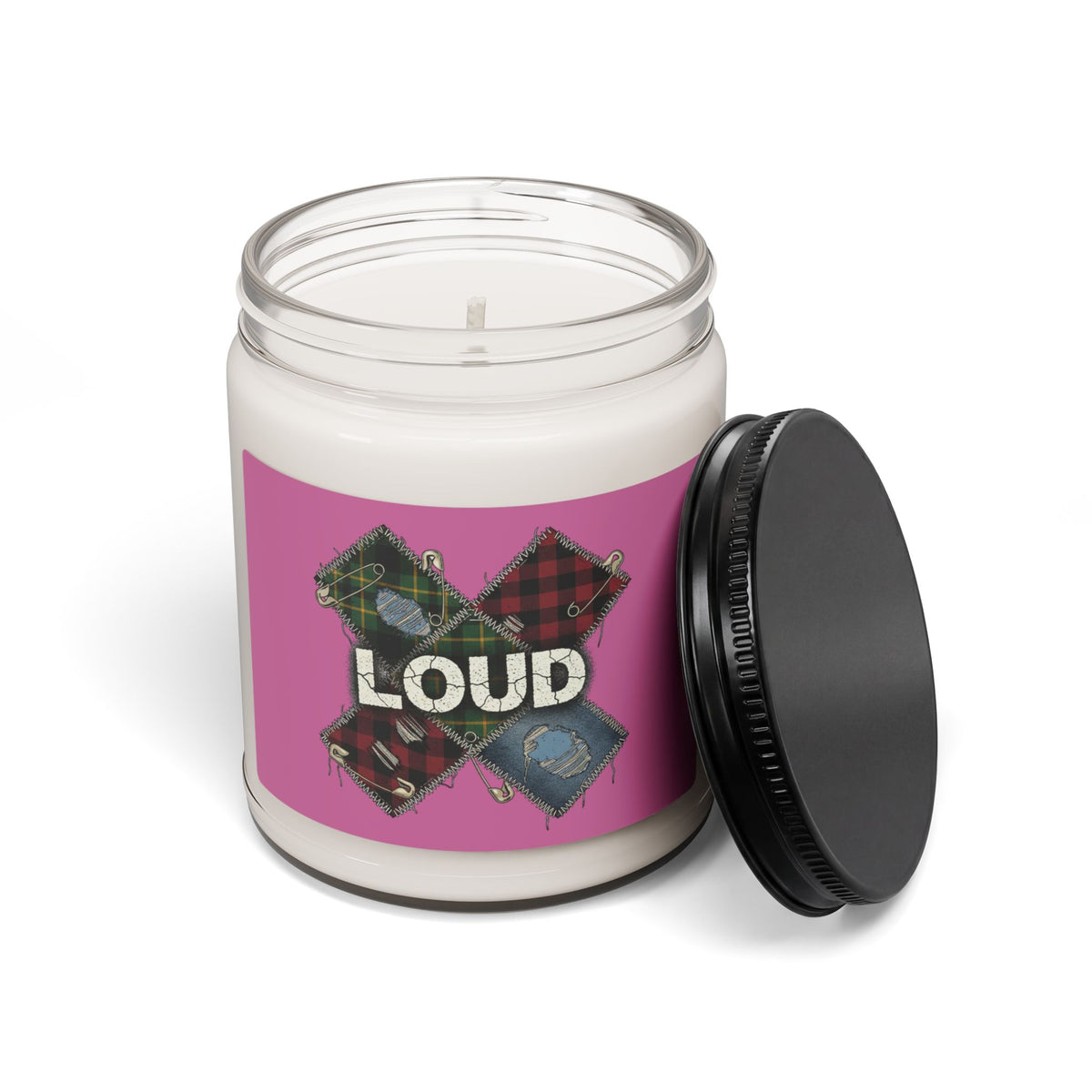 Plaid Patchwork LOUD Candle | Grunge Revival, 90s Flannel Aesthetic