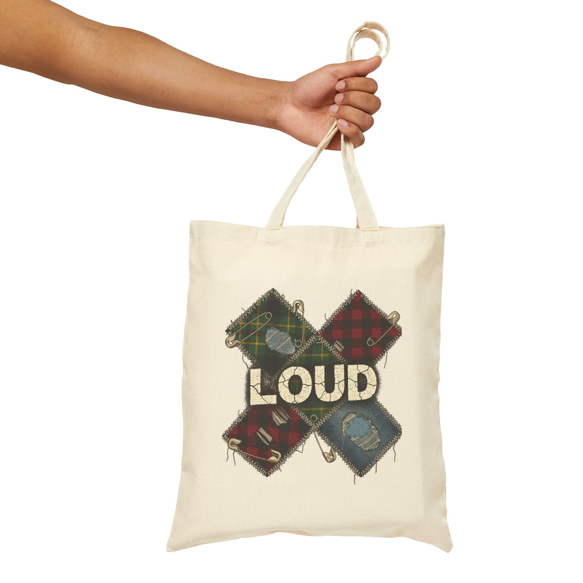 Loud Plaid Patchwork Tote | grunge revival, flannel aesthetic