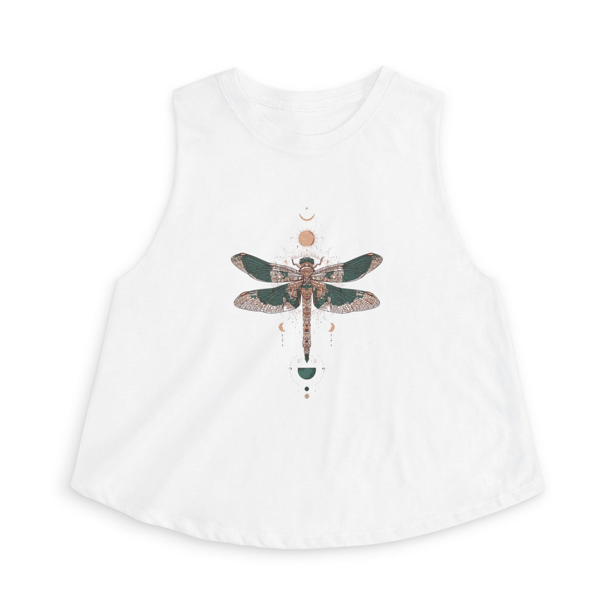 Dragonfly Crop Top — Boho Celestial Graphic Women's Tank