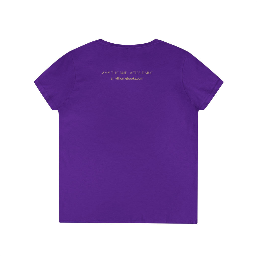 V-Neck T-Shirt — "Where Powerful Men Lose Control" Gold Script