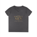V-Neck T-Shirt — "Where Powerful Men Lose Control" Gold Script