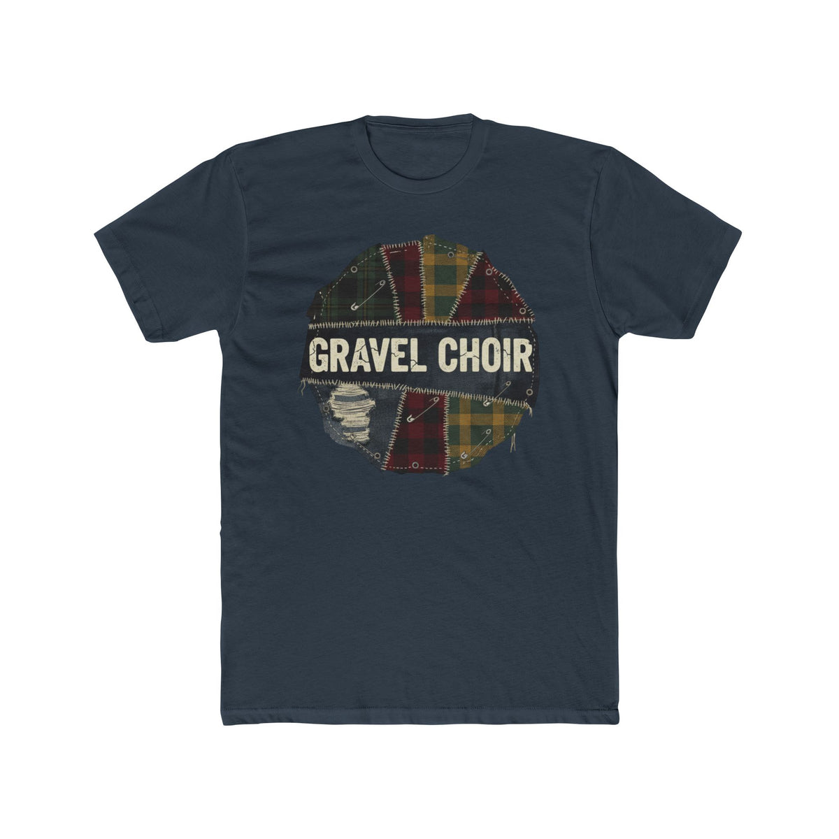 Gravel Choir Vintage Plaid Tee — Retro Music Band Graphic T-Shirt