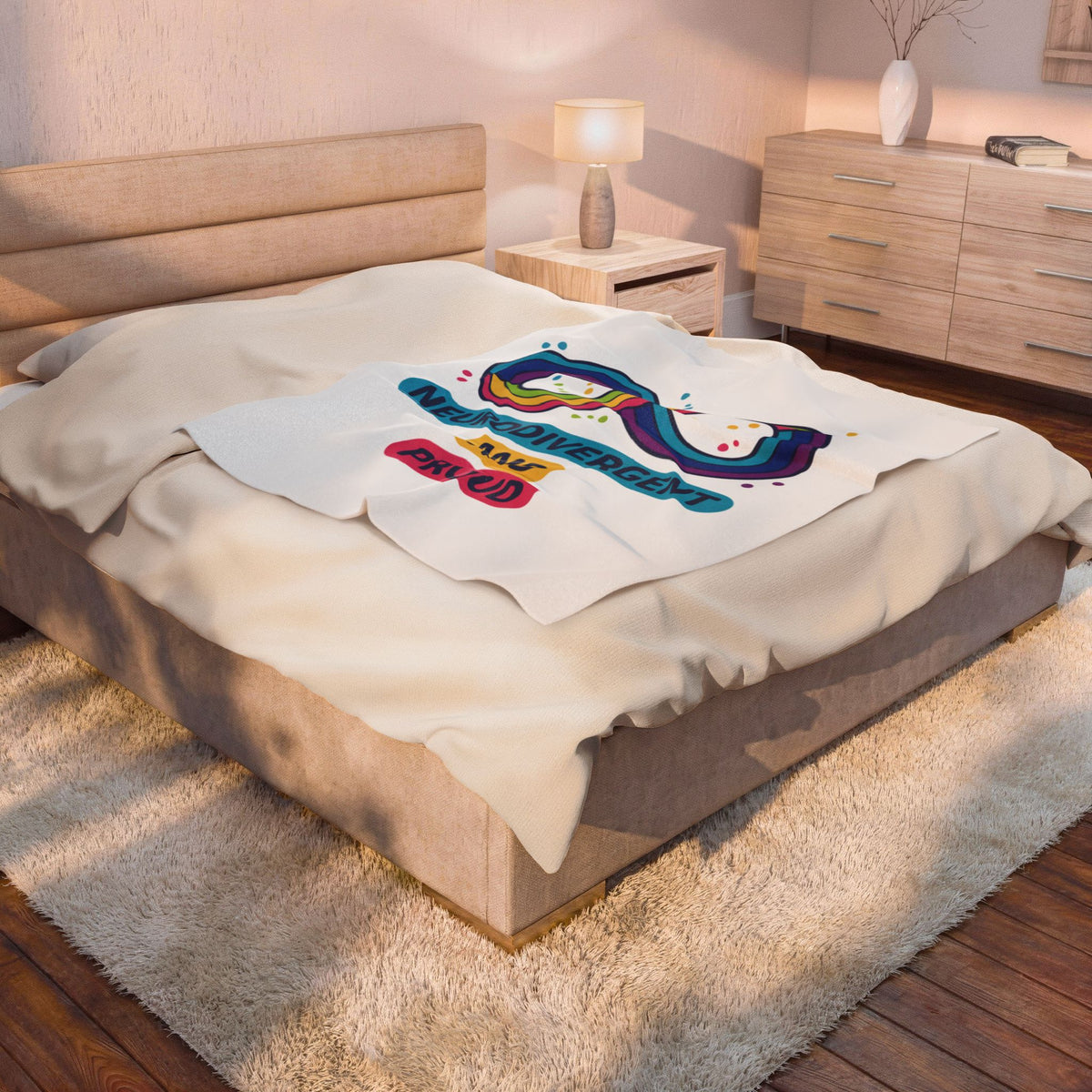 Neurodivergent and Proud Velveteen Plush Blanket | Autism Acceptance, Sensory-Friendly Pride