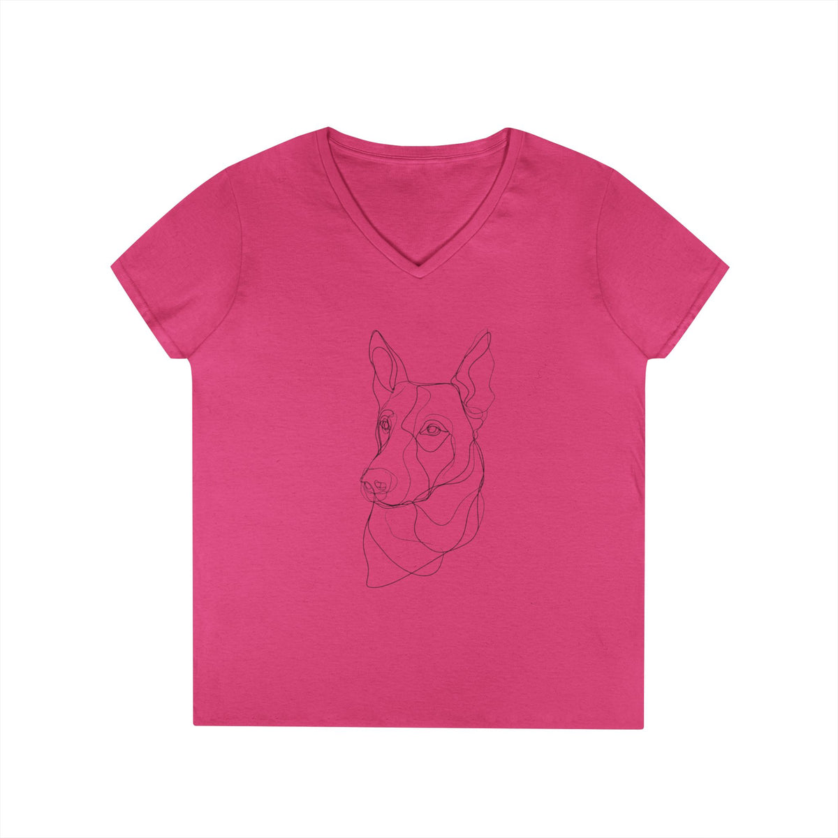 Dog Line Art V-Neck Tee
