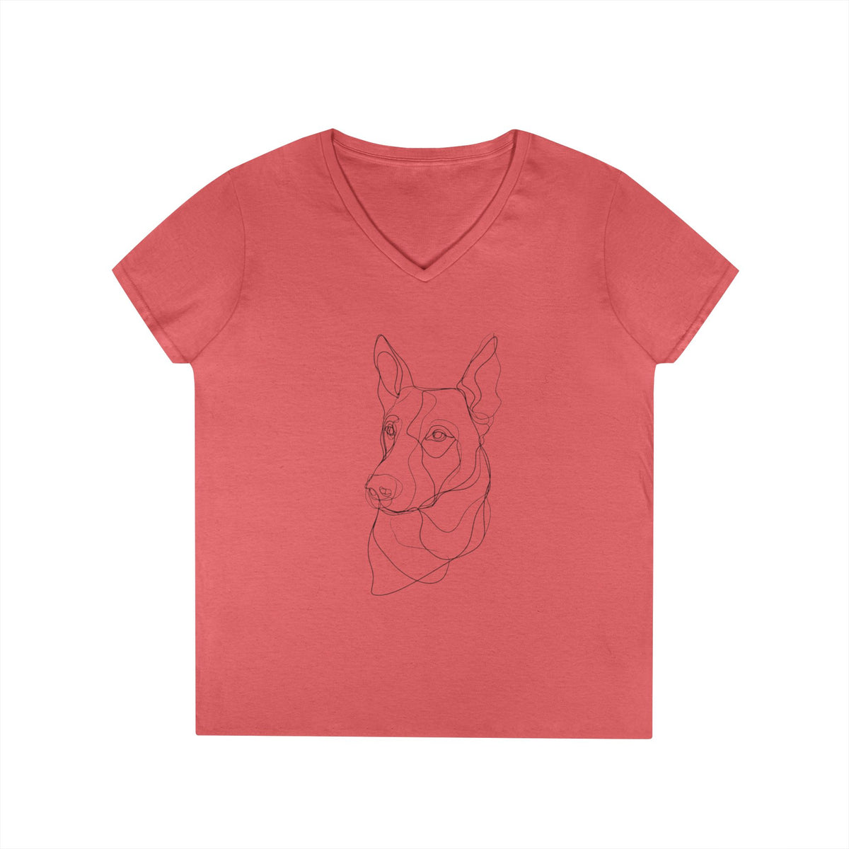 Dog Line Art V-Neck Tee