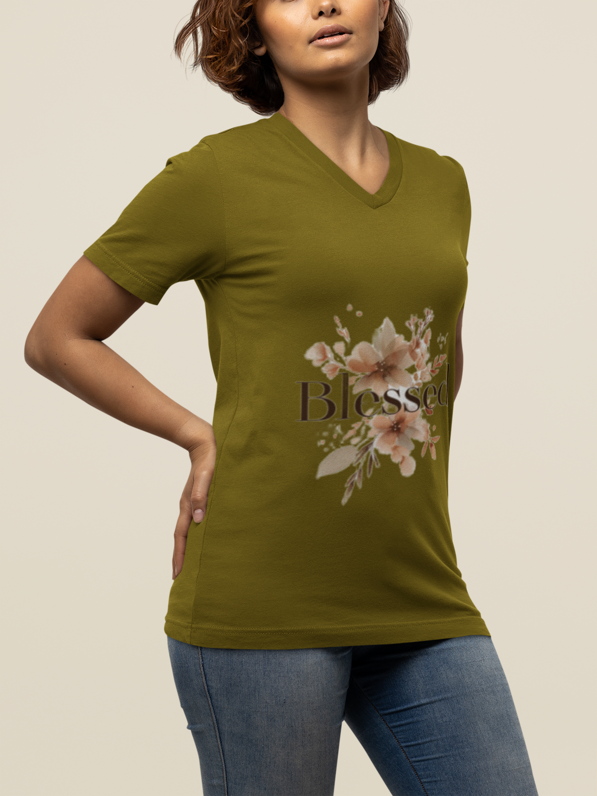 Women’s Relaxed Heather CVC V-Neck Tee