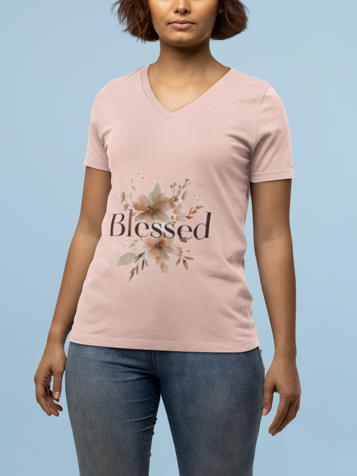 Women’s Relaxed Heather CVC V-Neck Tee