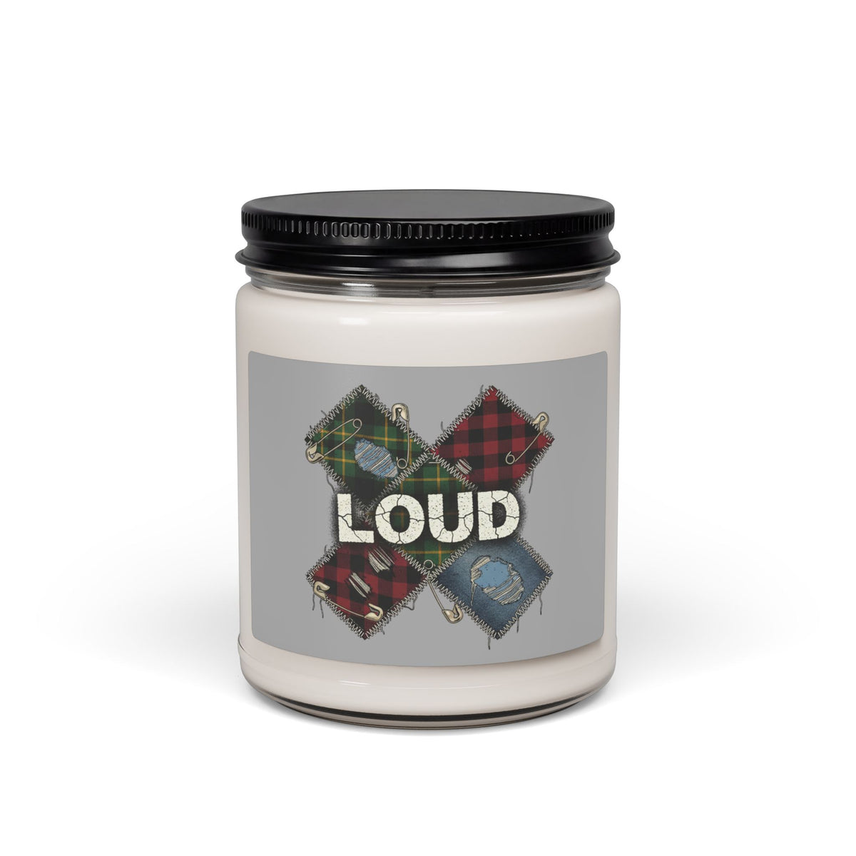 Plaid Patchwork LOUD Candle | Grunge Revival, 90s Flannel Aesthetic