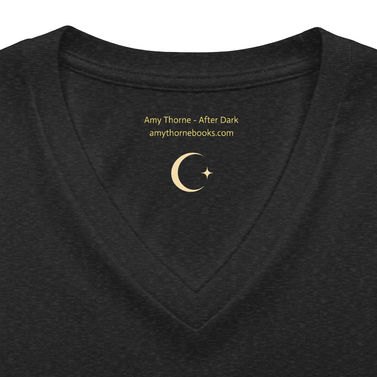 Women's V-Neck Tee — "Where Powerful Men Lose Control" Gold Foil Graphic