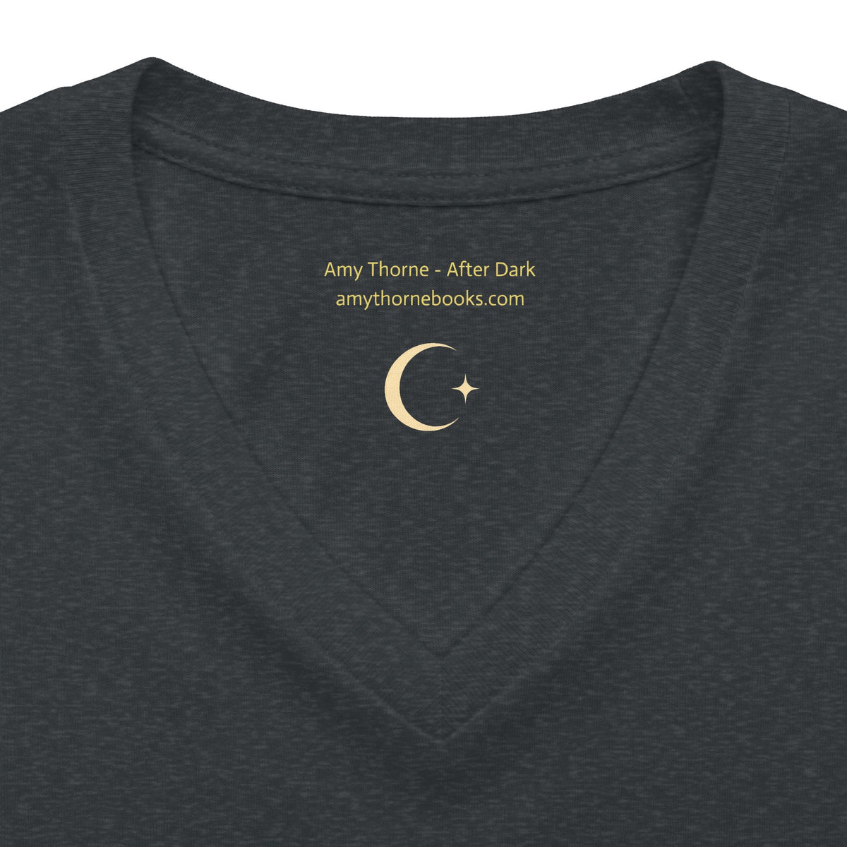 Women's V-Neck Tee — "Where Powerful Men Lose Control" Gold Foil Graphic