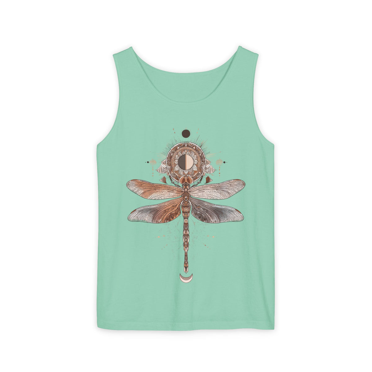 Dragonfly Moon Tank Top — Boho Nature Graphic Tank