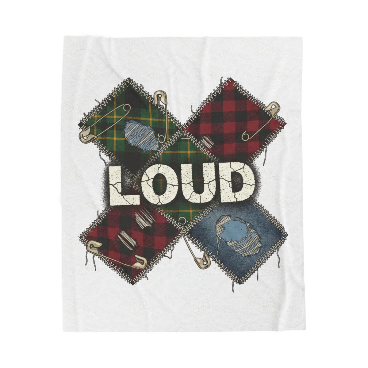 Loud Plaid Patchwork Throw Blanket | Grunge Revival, flannel aesthetic