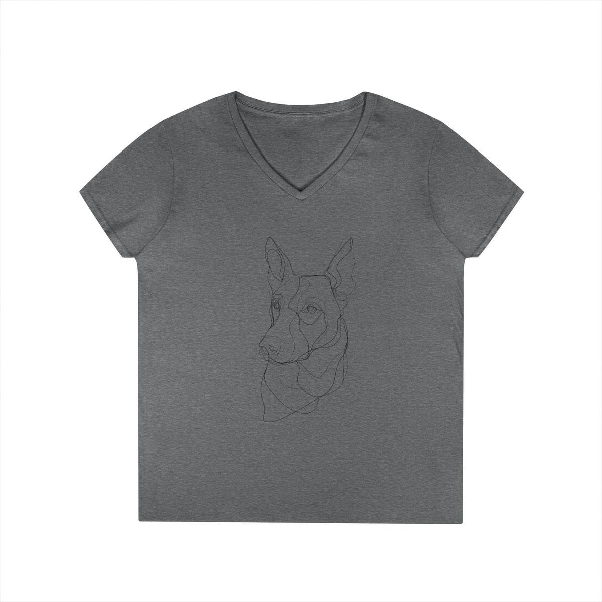 Dog Line Art V-Neck Tee