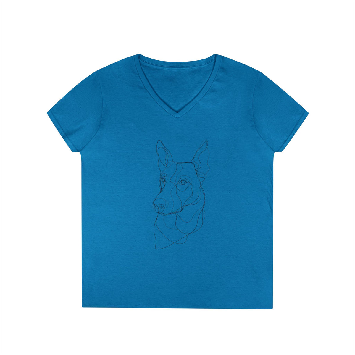 Dog Line Art V-Neck Tee