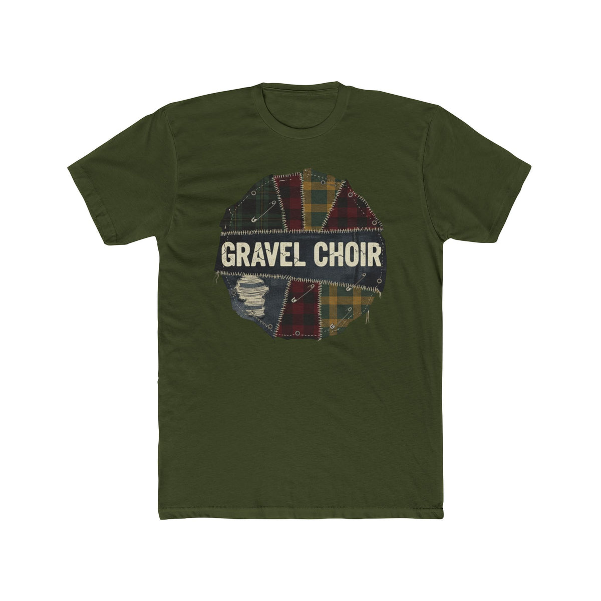 Gravel Choir Vintage Plaid Tee — Retro Music Band Graphic T-Shirt