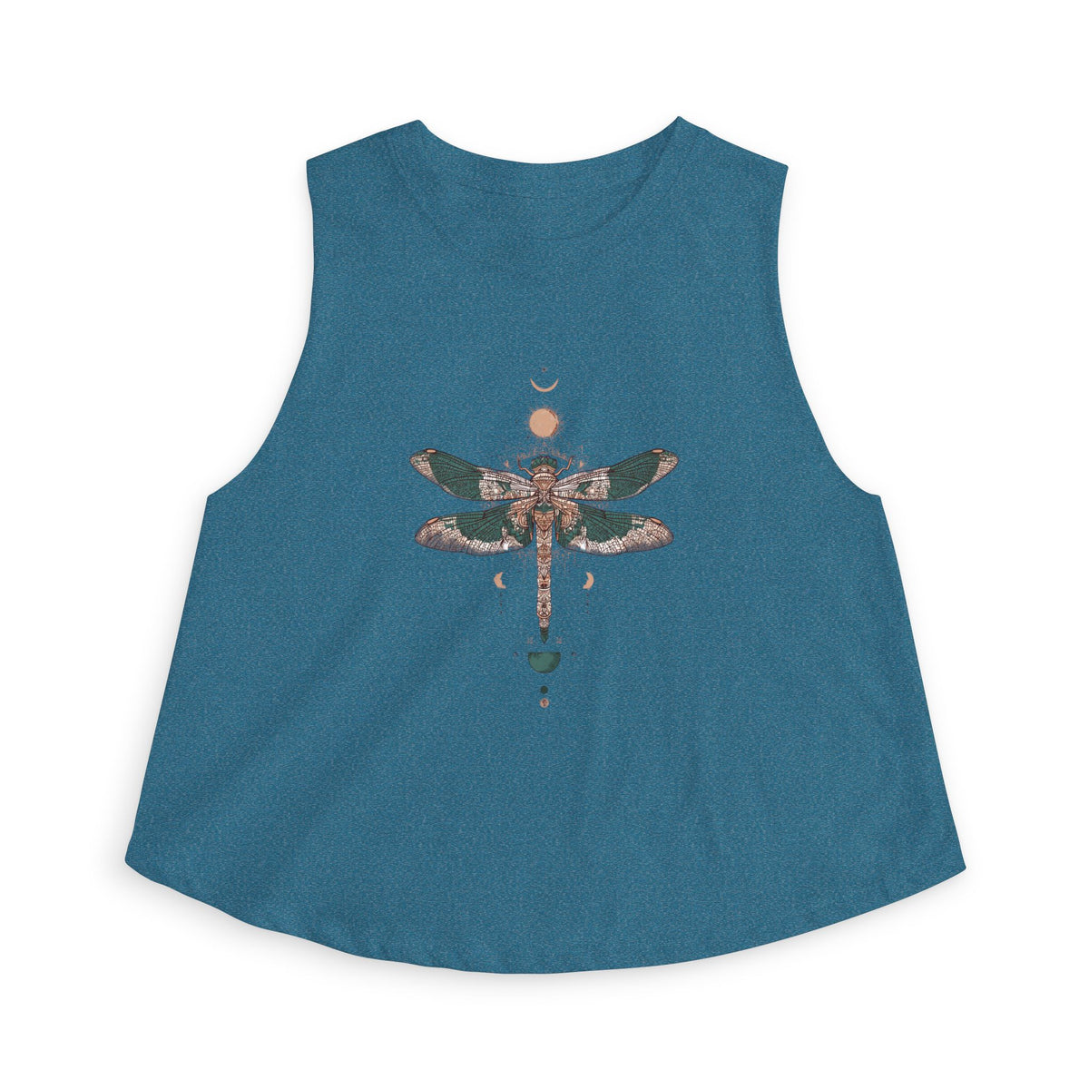 Dragonfly Crop Top — Boho Celestial Graphic Women's Tank