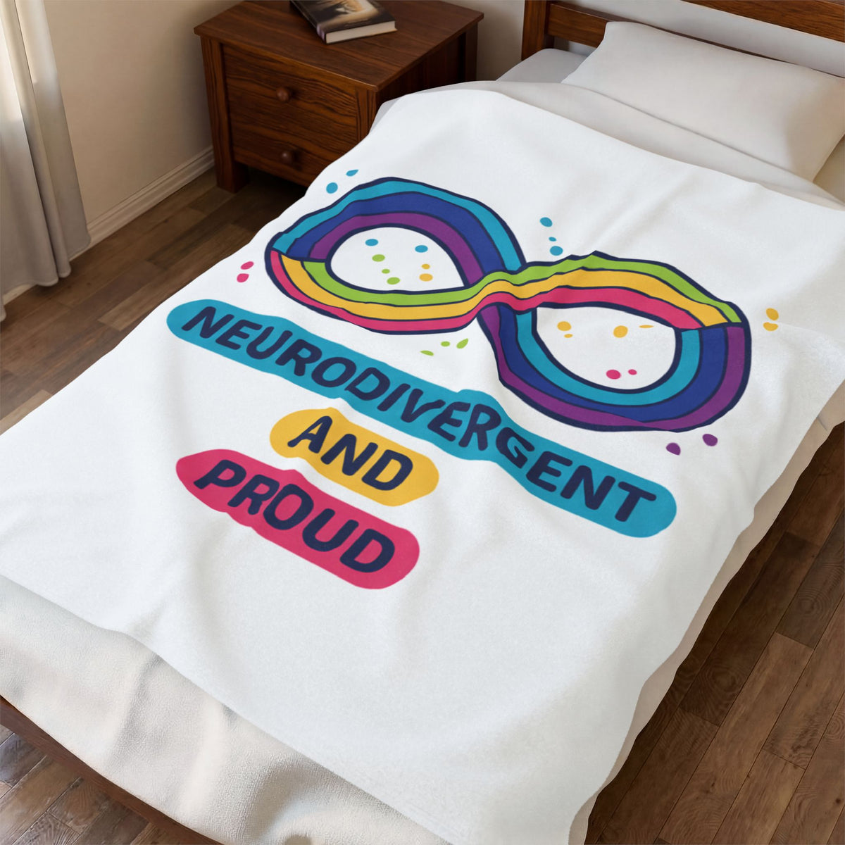 Neurodivergent and Proud Velveteen Plush Blanket | Autism Acceptance, Sensory-Friendly Pride