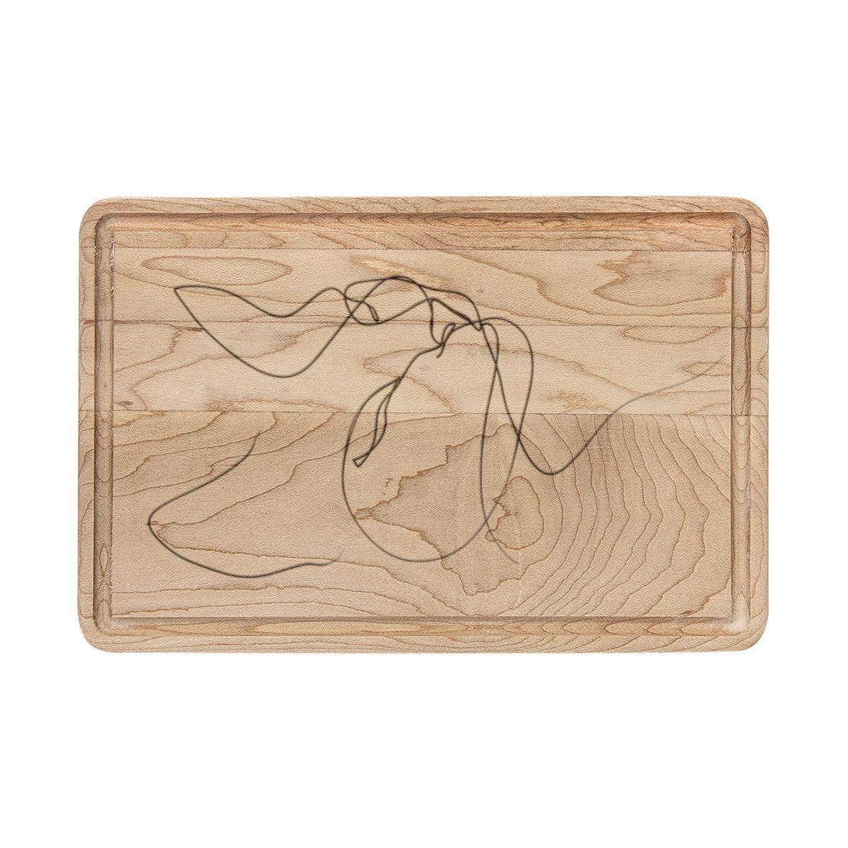 Engraved Abstract Line Art Maple Cutting Board