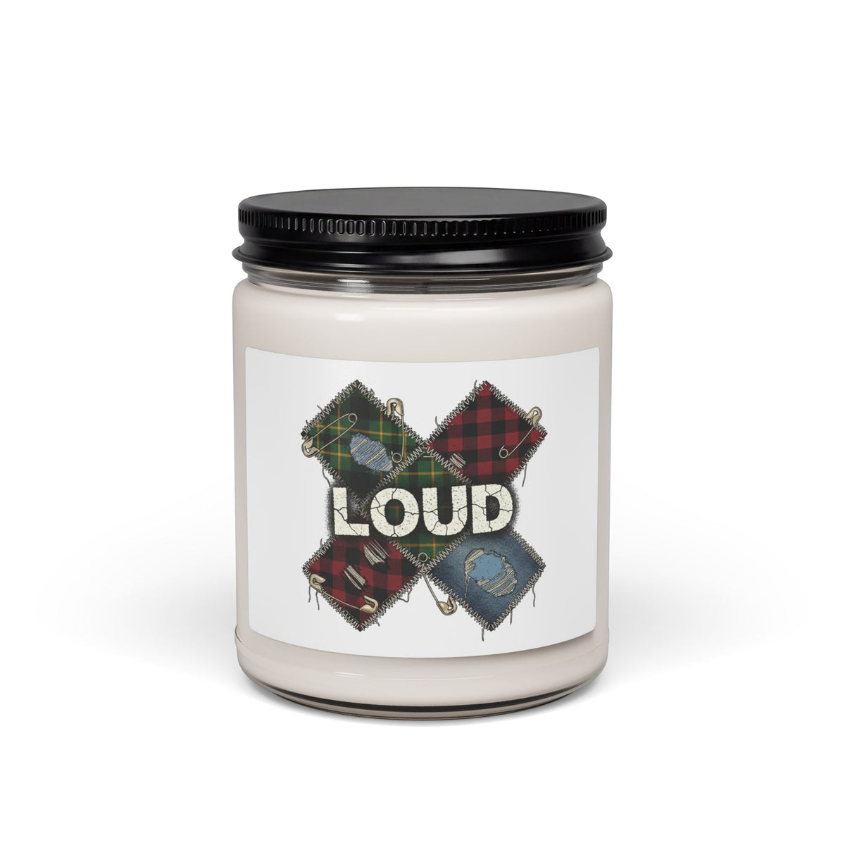 Plaid Patchwork LOUD Candle | Grunge Revival, 90s Flannel Aesthetic