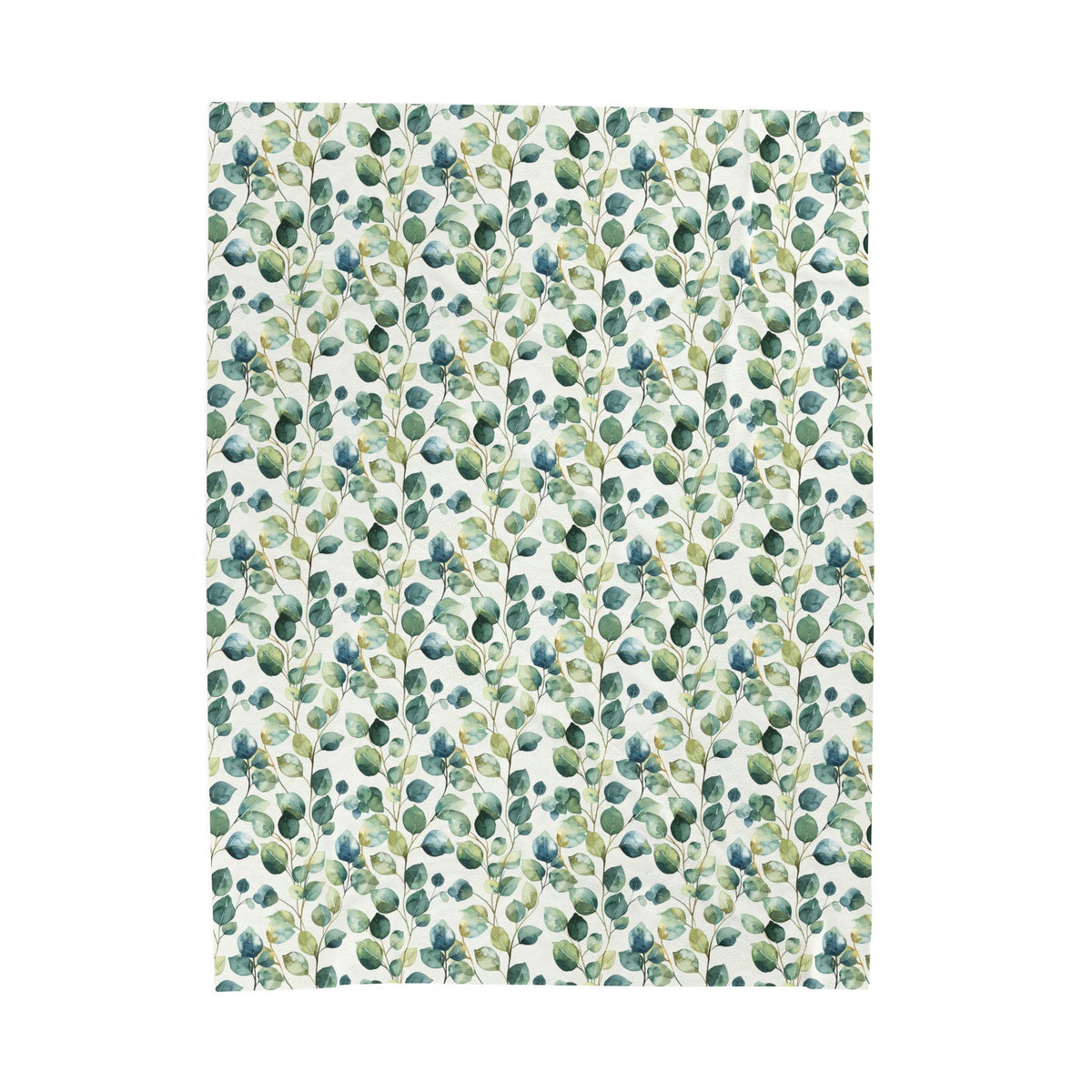 Plush Blanket - Watercolor Eucalyptus Velveteen Throw