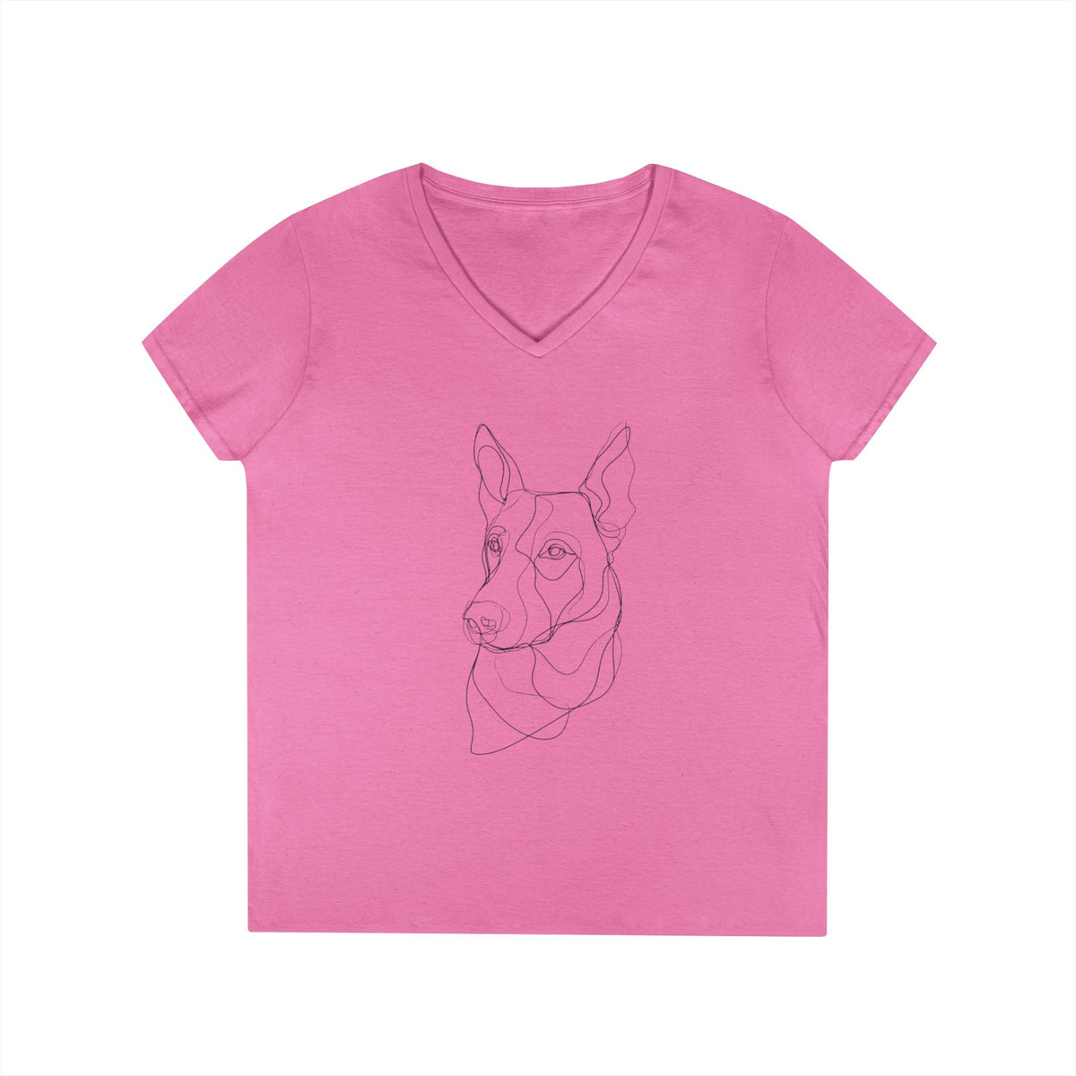 Dog Line Art V-Neck Tee