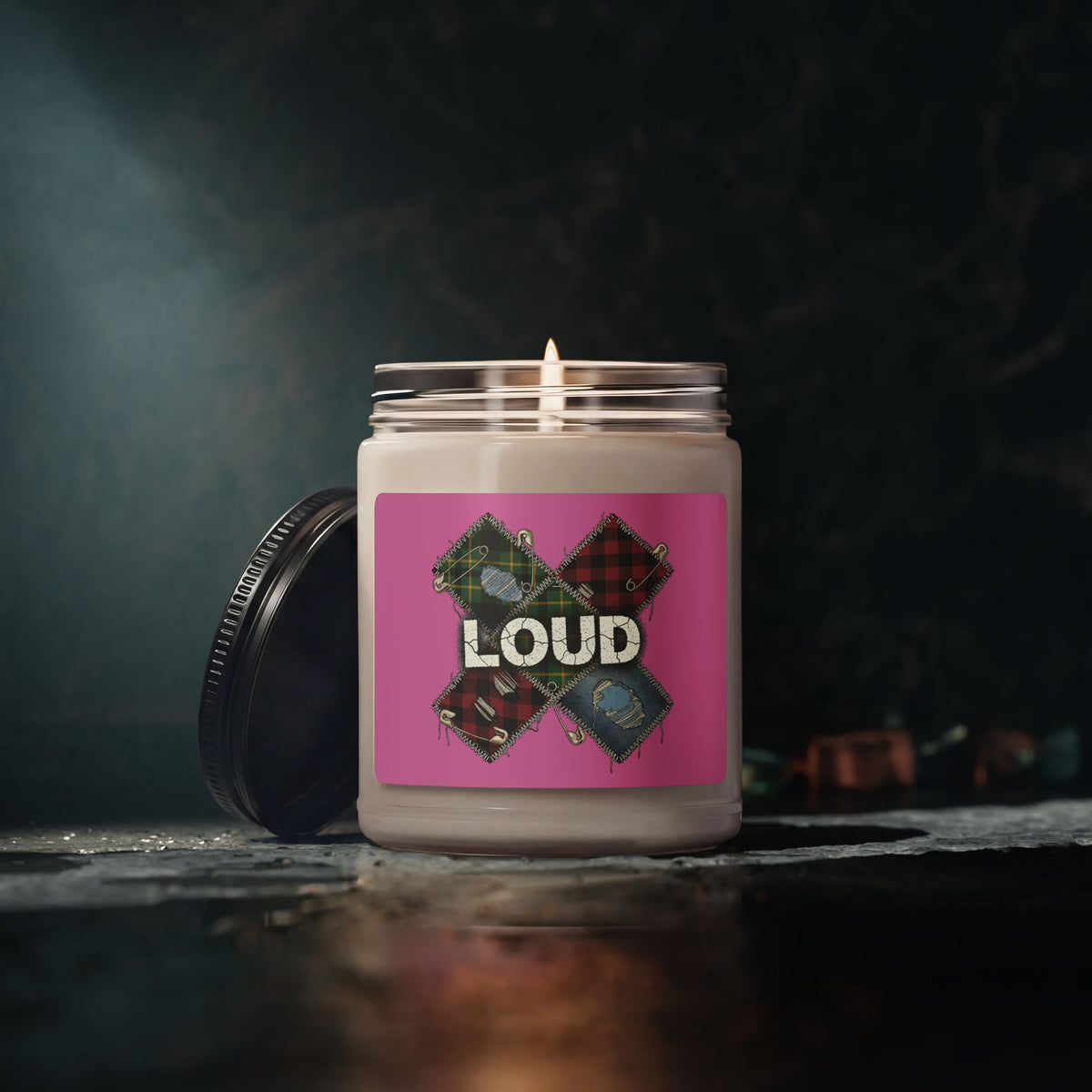 Plaid Patchwork LOUD Candle | Grunge Revival, 90s Flannel Aesthetic