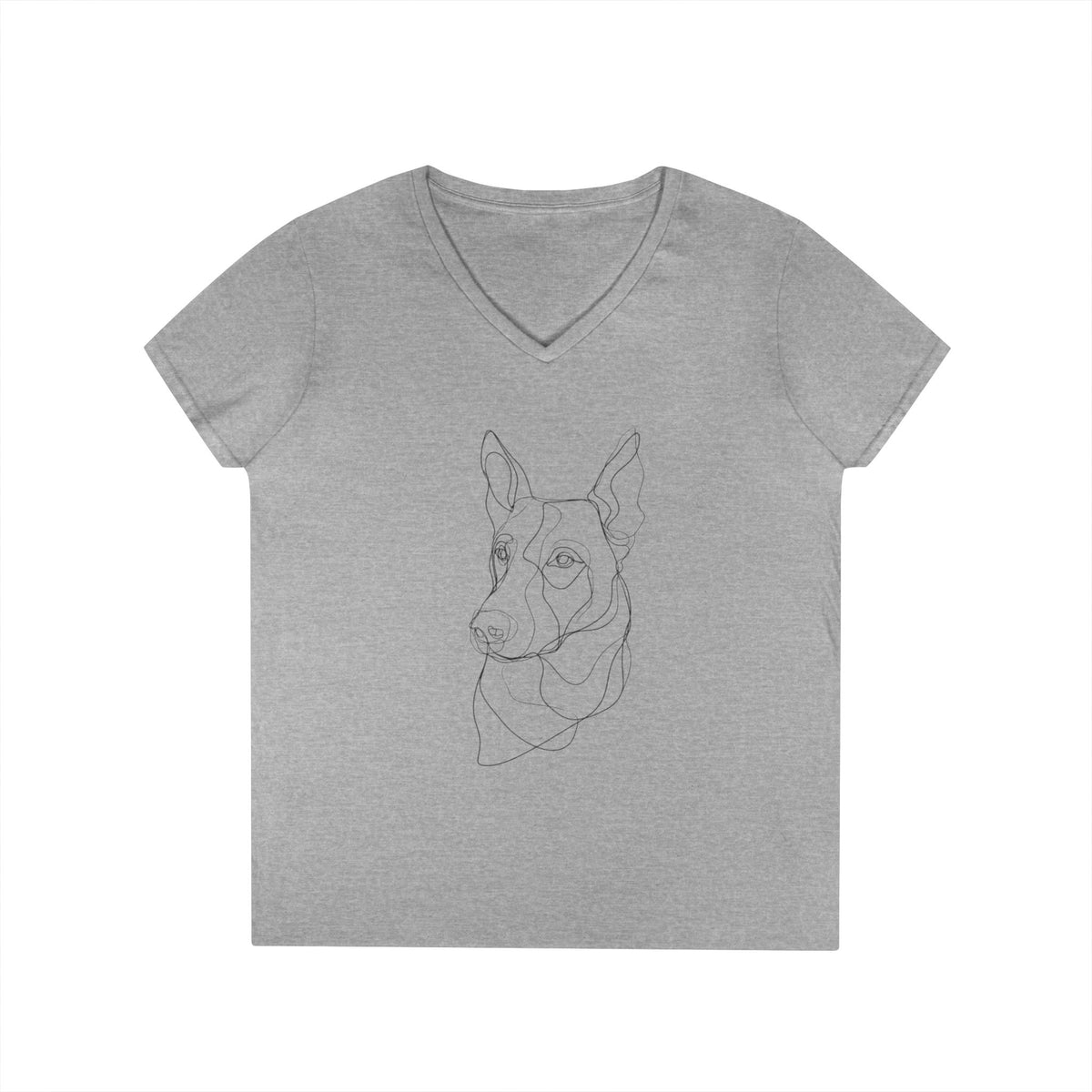 Dog Line Art V-Neck Tee