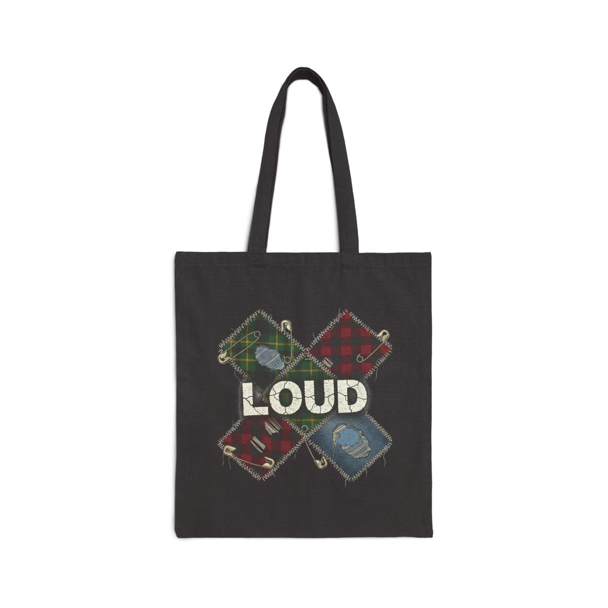 Loud Plaid Patchwork Tote | grunge revival, flannel aesthetic