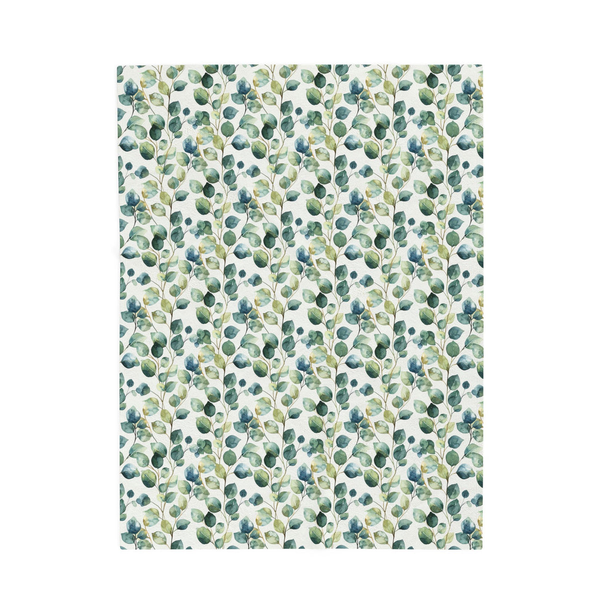 Plush Blanket - Watercolor Eucalyptus Velveteen Throw