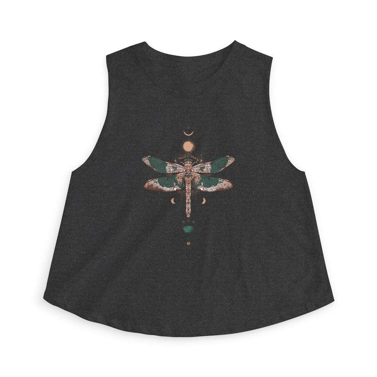 Dragonfly Crop Top — Boho Celestial Graphic Women's Tank