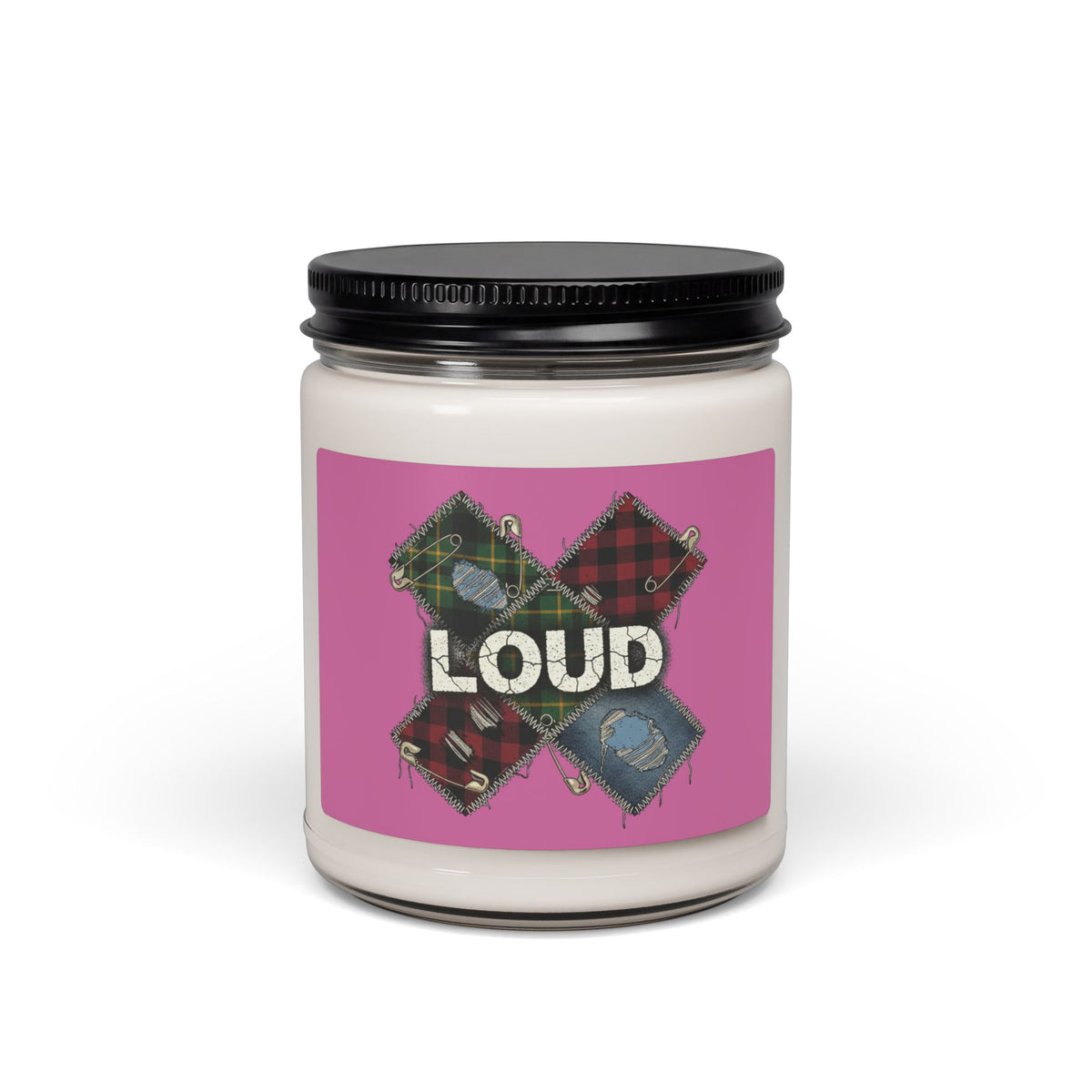 Plaid Patchwork LOUD Candle | Grunge Revival, 90s Flannel Aesthetic