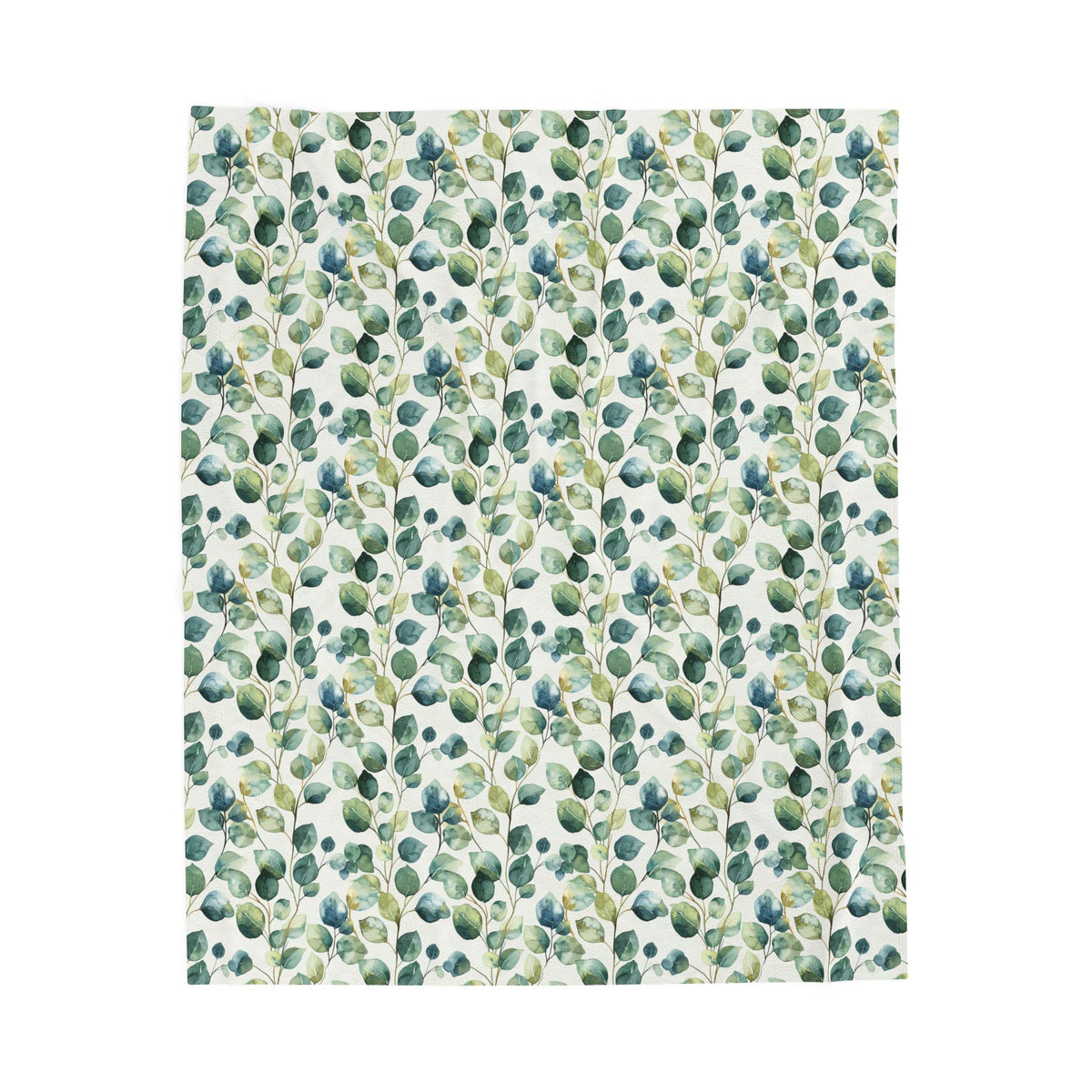 Plush Blanket - Watercolor Eucalyptus Velveteen Throw