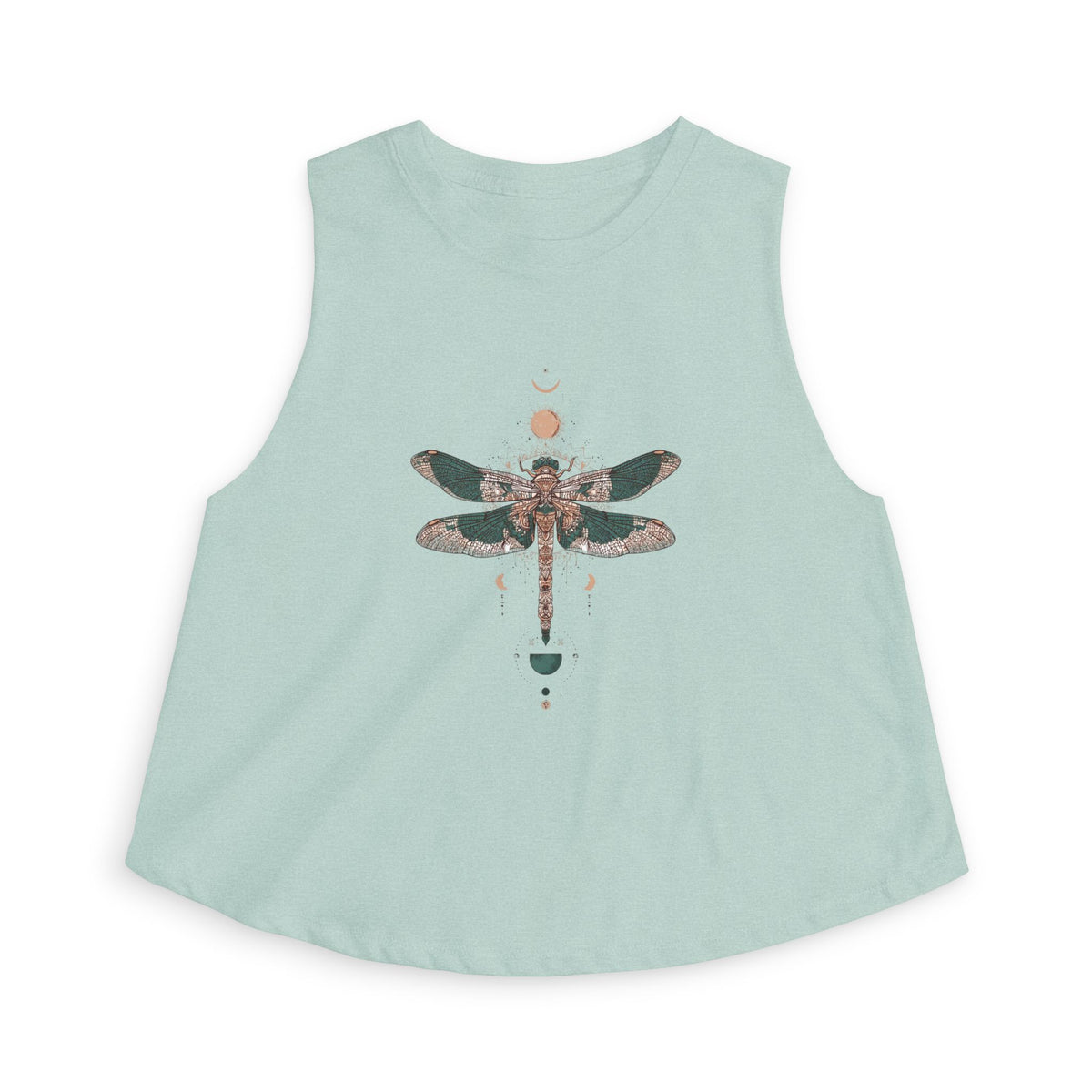 Dragonfly Crop Top — Boho Celestial Graphic Women's Tank
